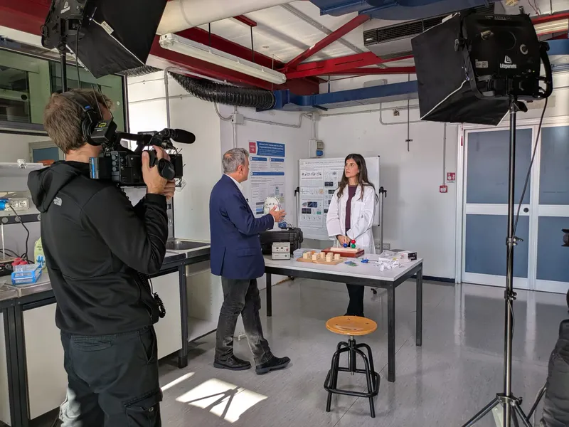 Backstage del servizio RAI sulla nostra ricerca.